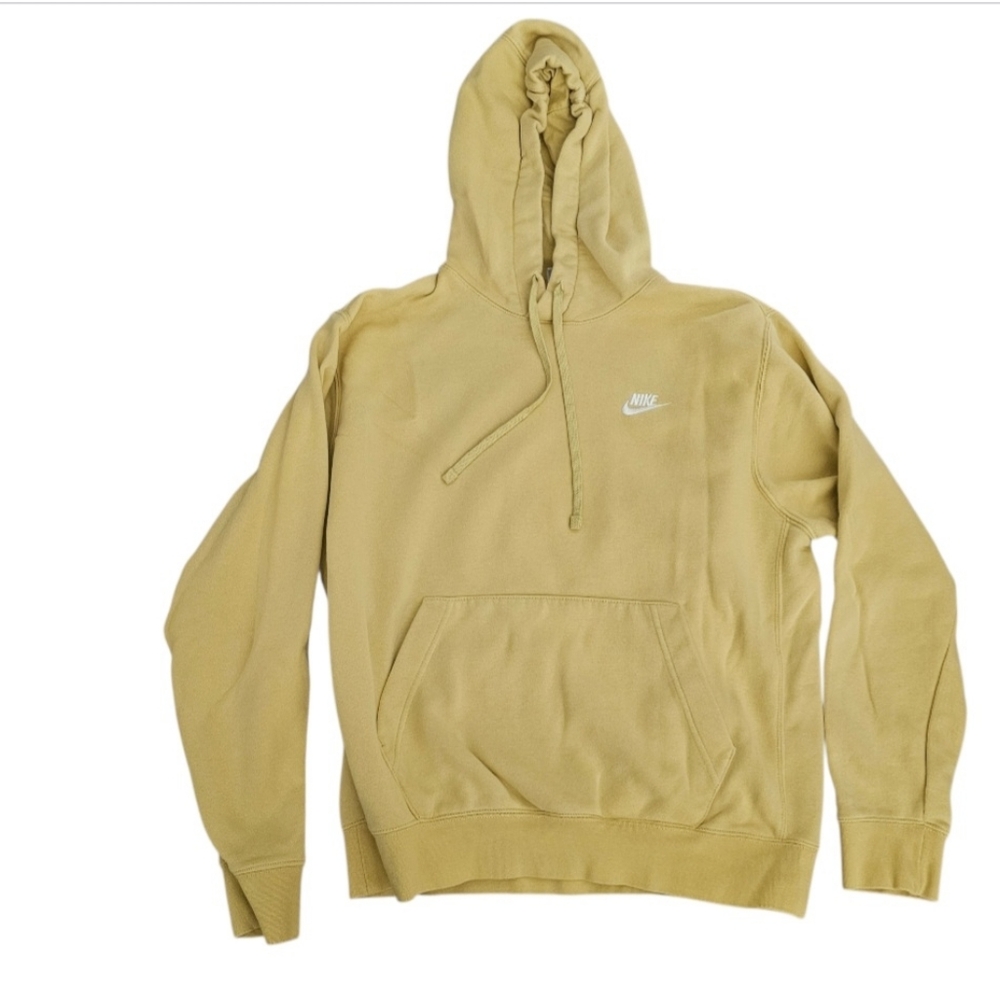 Nike Sweater Men Medium Adult Yellow Hoodie Pockets‎ Sweatshirt Pullover Fleece